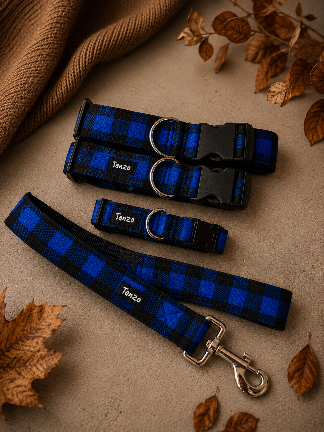 Colliers et laisses pour chiens en tissu