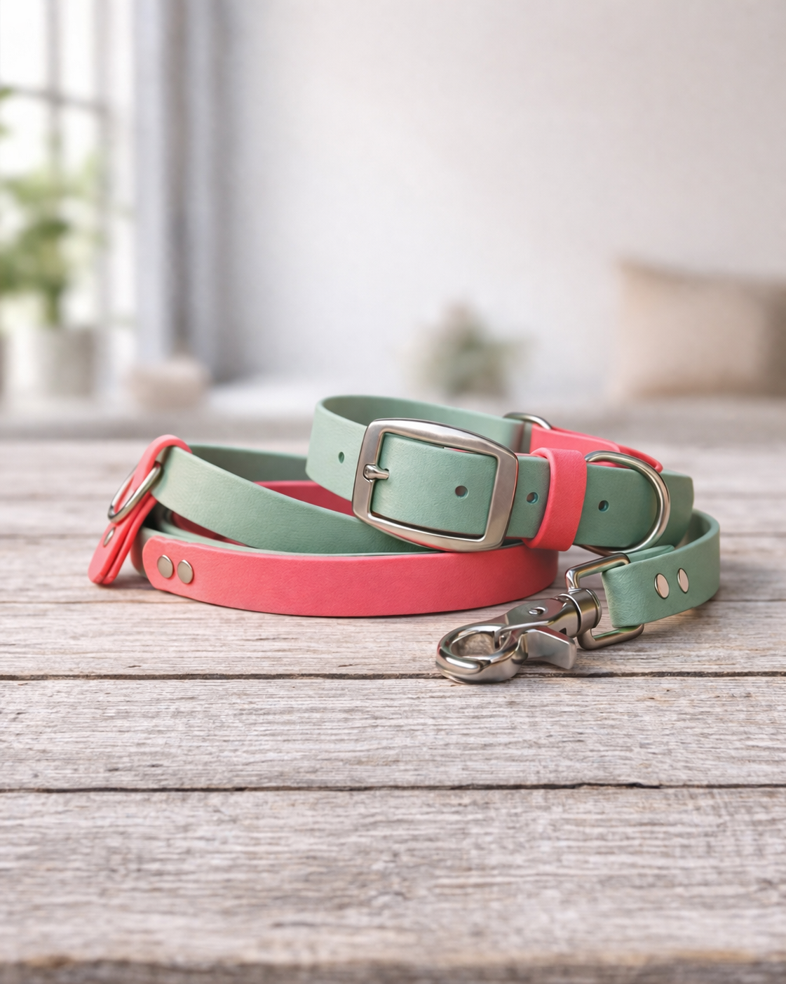 Ensemble de marche Bi-Colore - Collier et laisse pour chien