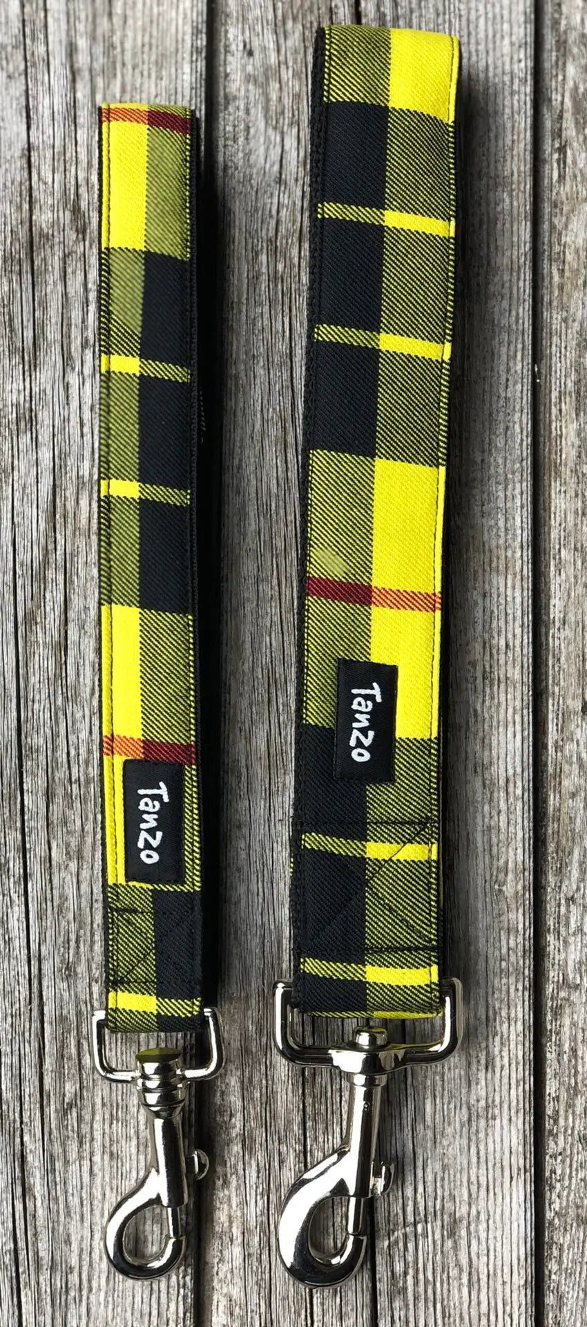 Yellow & Black Plaid Dog Leash
