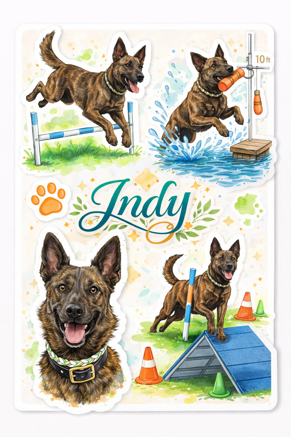 Ensemble d’autocollants personnalisés de ton chien