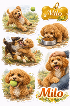 Ensemble d’autocollants personnalisés de ton chien