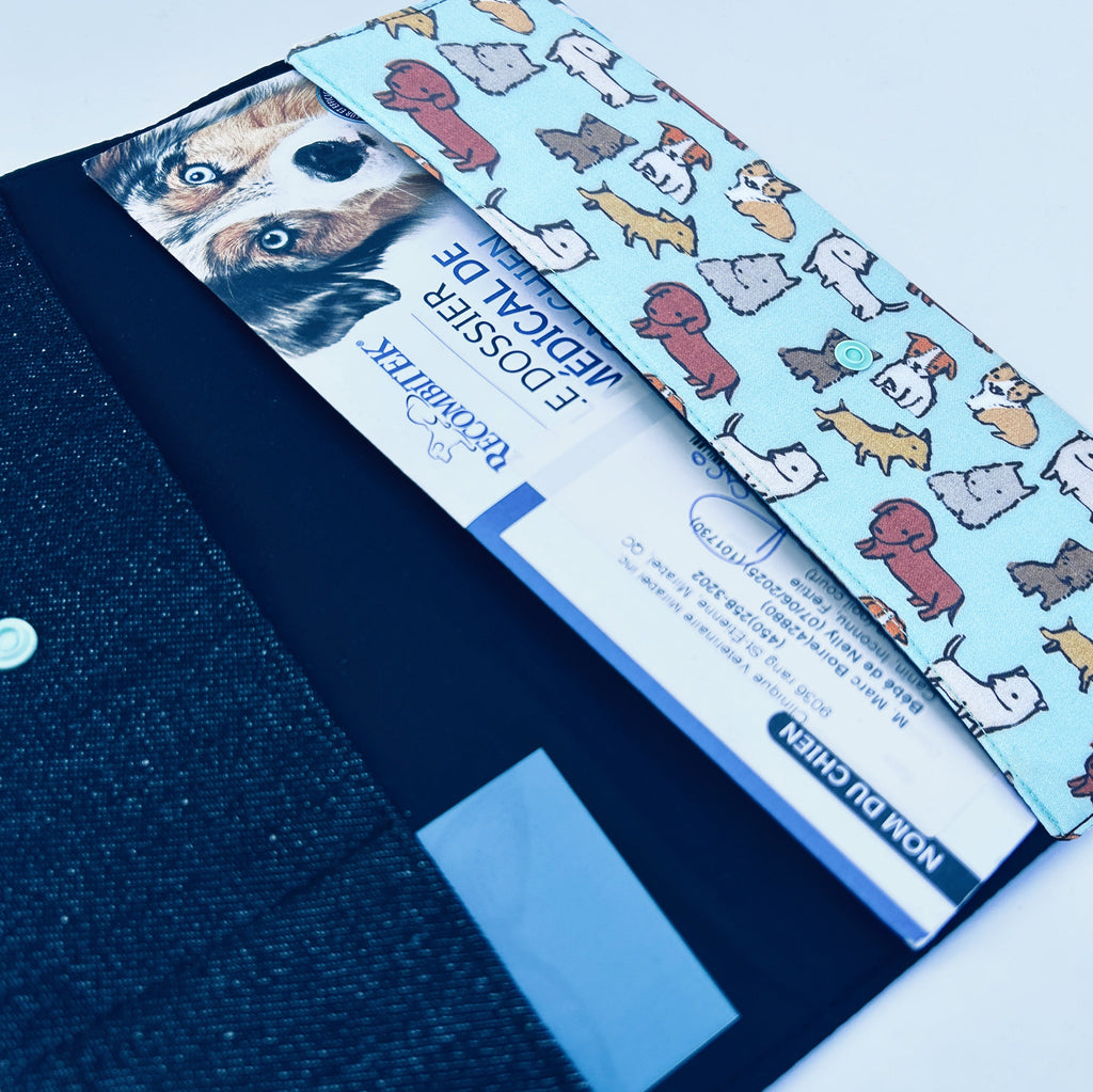Turquoise Pups Vaccination Booklet Cover by Lolikö 
