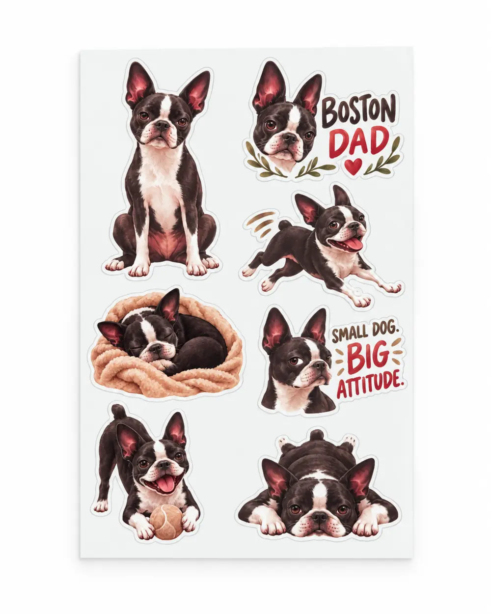 Autocollants Boston Terrier | Dog Mom & Dog Dad | Faits au Québec