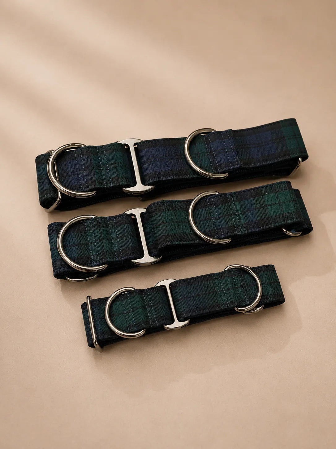 Blue & Green Plaid Martingale Dog Collar | Handmade in Canada