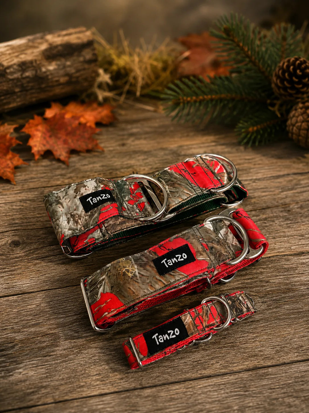 Collier martingale pour chien fait au Québec | Chasse - Camouflage Rouge