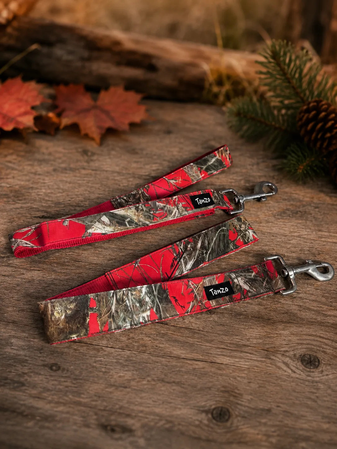 Laisse pour chien - Chasse - Camouflage Rouge