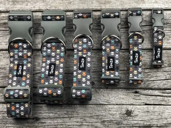 Collier, pattes de chien colorées sur fond gris – Image 3