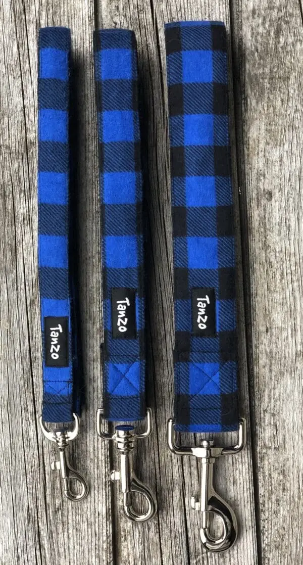 Laisse, carreaux bleu et noir – Image 3