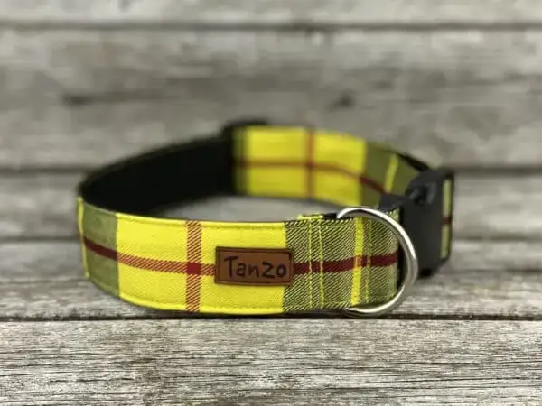 Collier, carreaux jaunes
