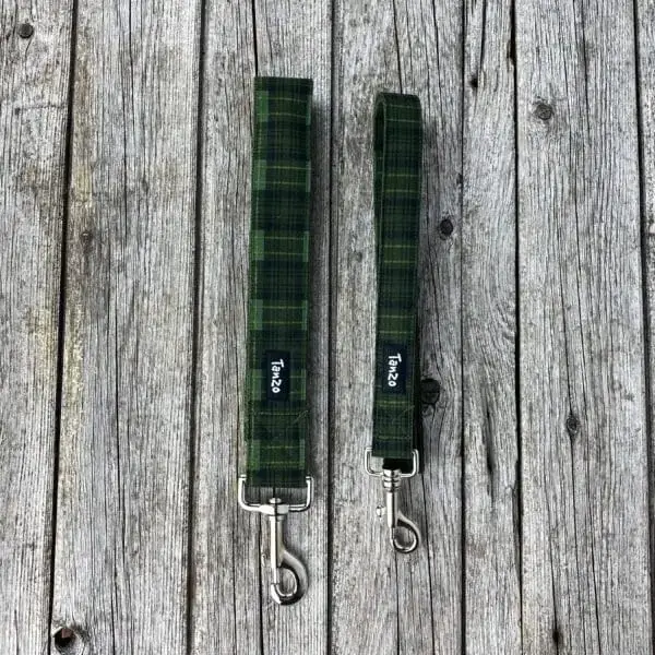 Laisse, carreaux vert foret – Image 3