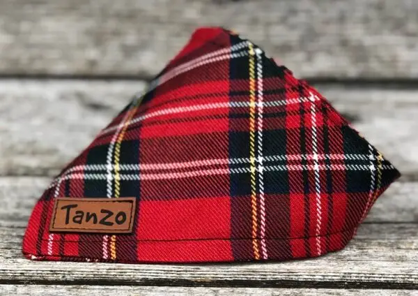 Foulard pour chat, tartan rouge