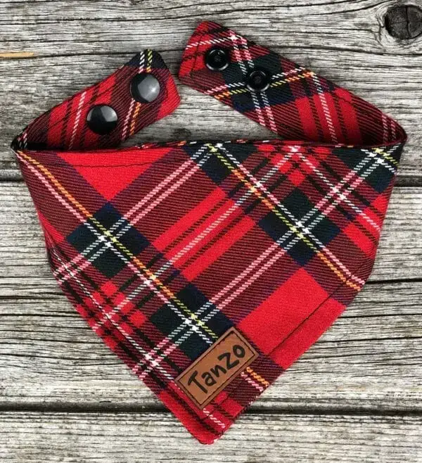 Foulard pour chat, tartan rouge – Image 2