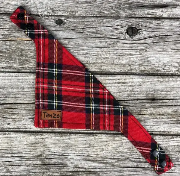 Foulard pour chat, tartan rouge – Image 3