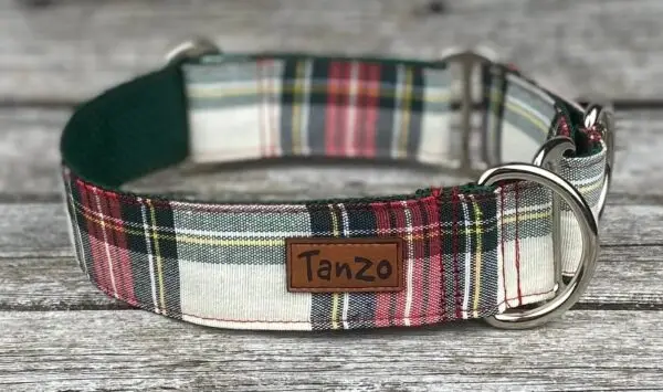 Collier, carreauté beige et vert – Image 4