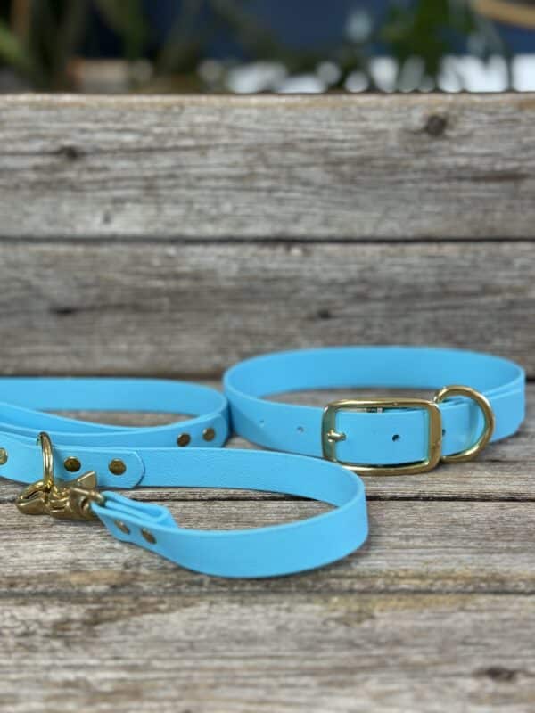 Dog collar in BioThane®️, powder blue - Image 3