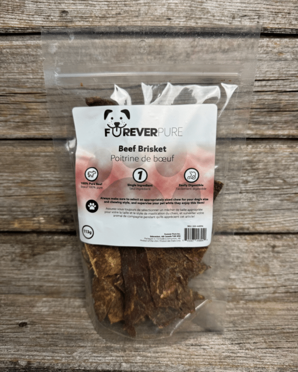 Poitrine de bœuf déshydratée pour chiens - Friandise naturelle Furever Pure 100 % bœuf pur