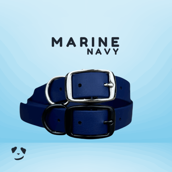 Collier pour chien en biothane robuste marine