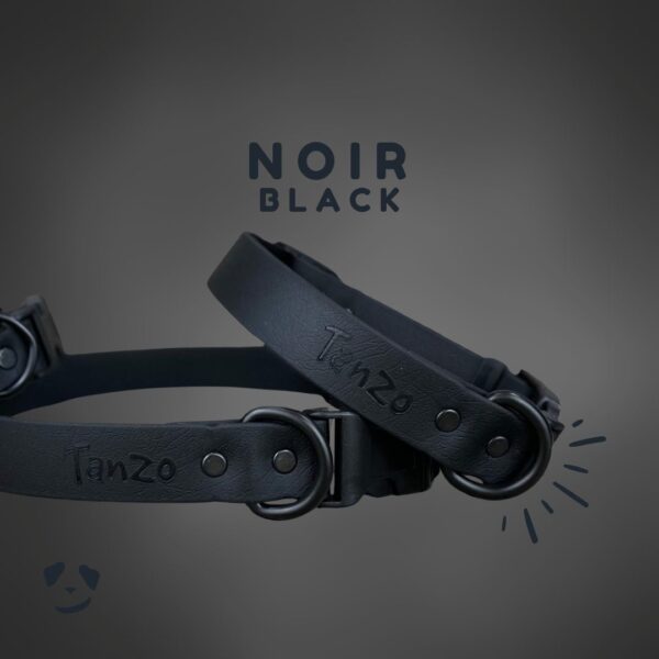Collier pour chien en Biothane noir, robuste, imperméable et fait à la main au Québec
Black Biothane dog collar – waterproof, durable, and handmade in Canada