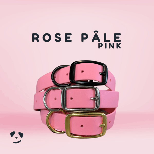 Collier pour chien en biothane robuste rose pâle