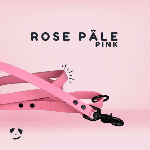 Pink biothane dog leash | Laisse en biothane rose pâle. Best biothane dog leash in canada