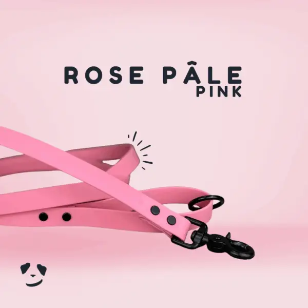 Pink biothane dog leash | Laisse en biothane rose pâle. Best biothane dog leash in canada