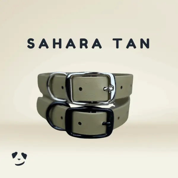 Collier pour chien imperméable. Fabriquée au Québec Sahara Tan