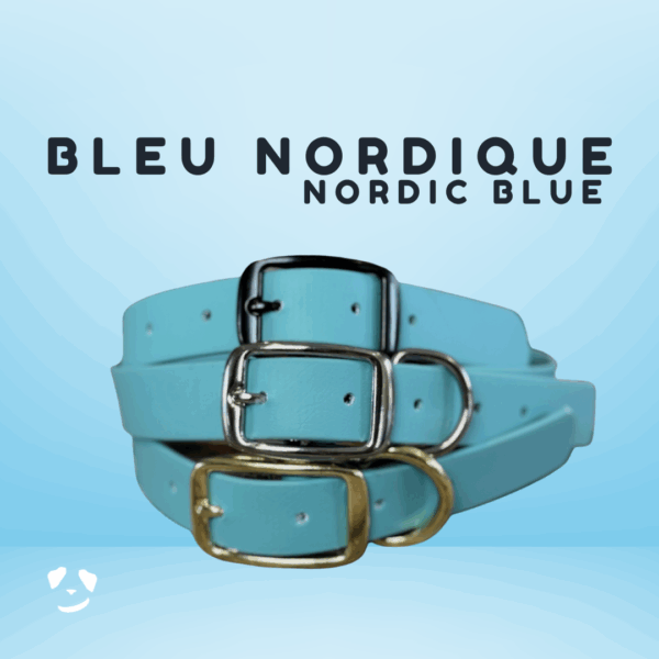 Collier pour chien en biothane robuste bleu nordique