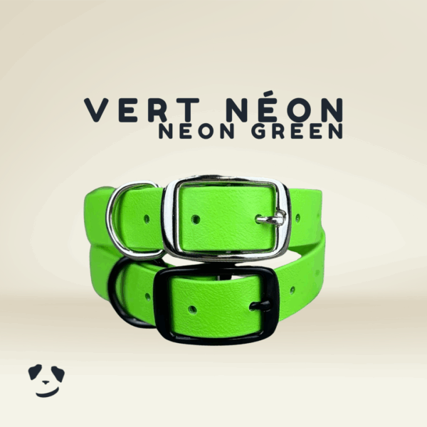 Collier pour chien en biothane robuste vert neon