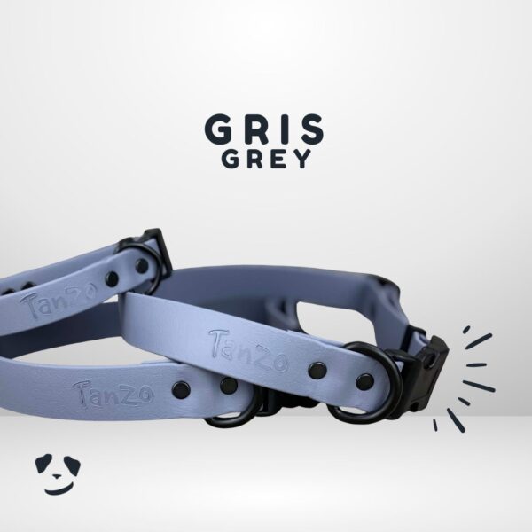 Collier pour chien gris en Biothane, imperméable et robuste – fabriqué au Québec
Grey Biothane dog collar – waterproof, strong, and handmade in Canada