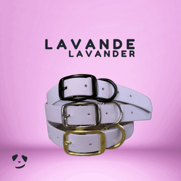 Collier pour chien en biothane robuste lavande