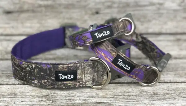 Colliers martingales pour chien en tissu camouflage violet – Tanzo