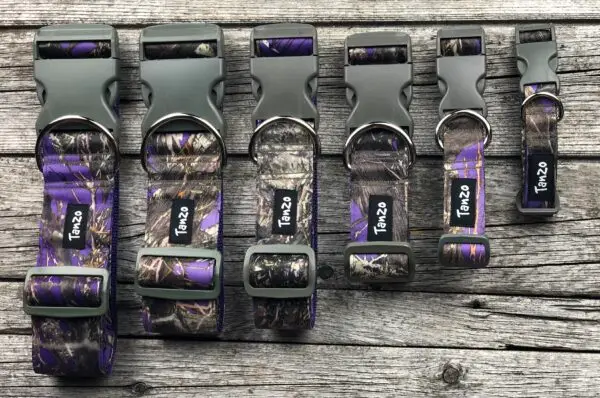 Colliers réguliers en tissu camouflage violet pour chien – Tanzo